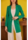 Ekru Blazer Düğmeli Ceket