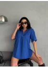 Yırtmaç Detaylı Tunik Gömlek