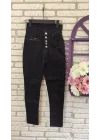 Yüksek Bel Düğme Ve Yırtık Detaylı Kot Pantolon Jean 92cm