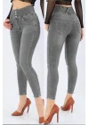 Yüksek Bel Likralı Jean Pantolon 90 Cm