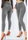 Yüksek Bel Likralı Jean Pantolon 90 Cm