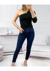 Yüksek Bel Likralı Jean Pantolon 90 Cm