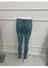 Yüksek Bel Likralı Jean Pantolon 90 Cm