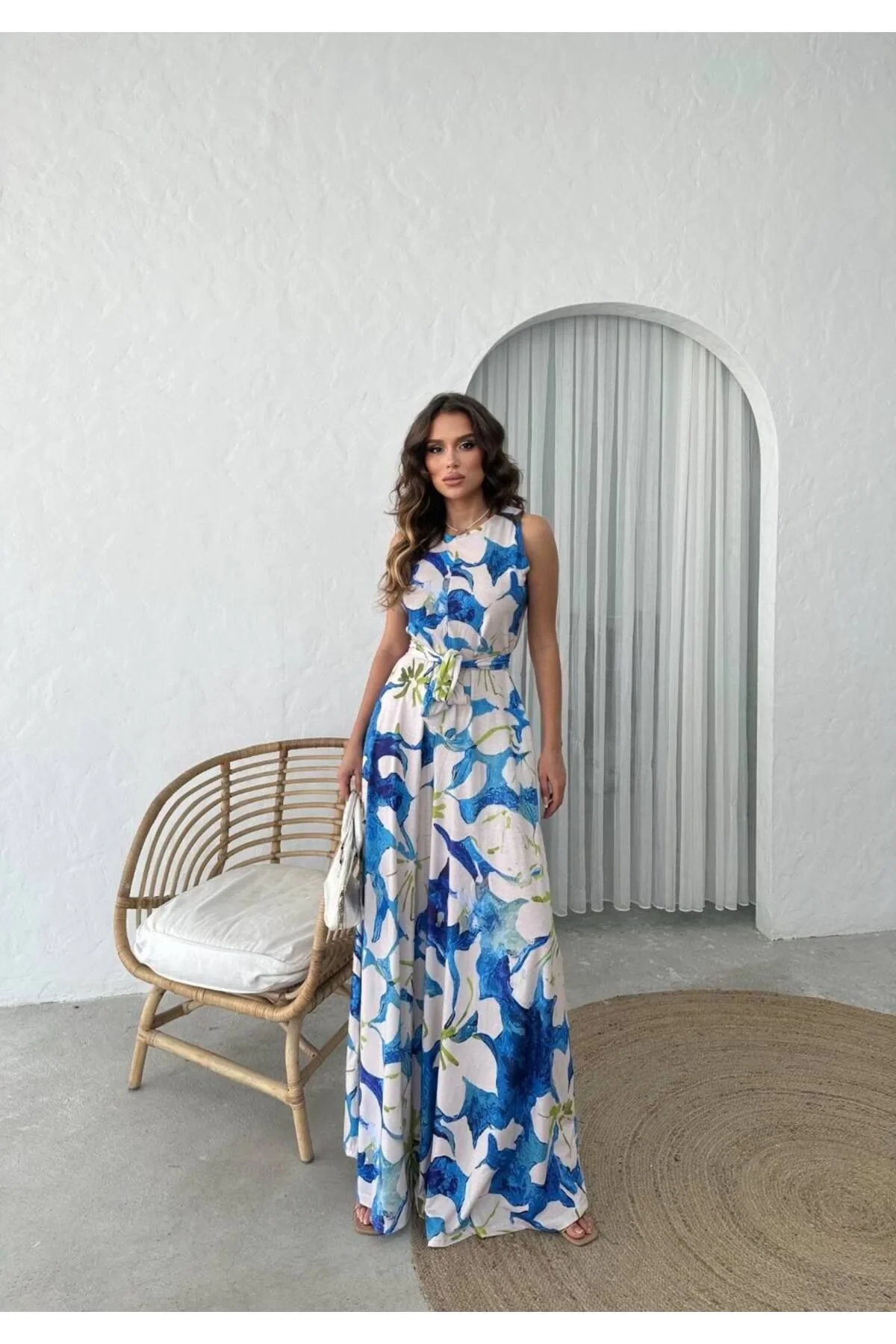 Oranj Desen Ispanyol Kuşaklı Tulum