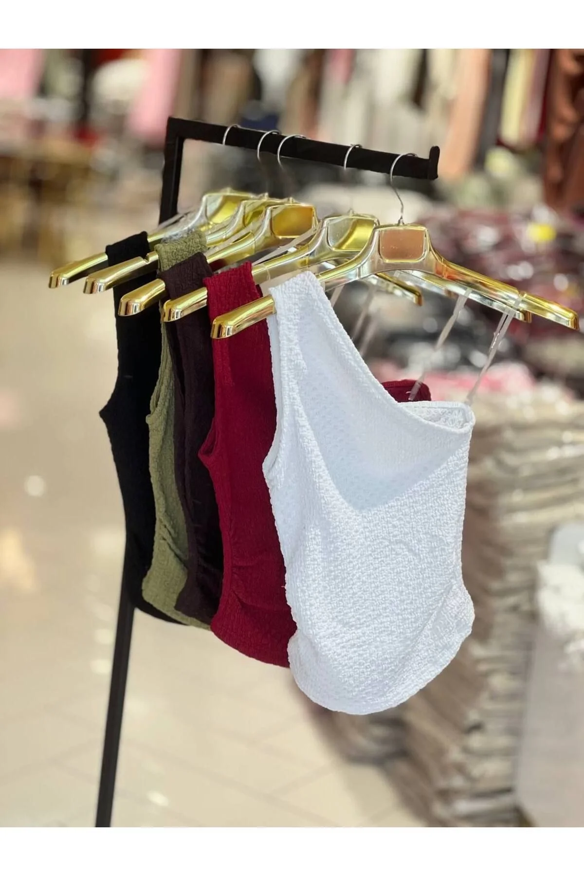 Kadın Yeşil Tek Omuz Crop Bluz