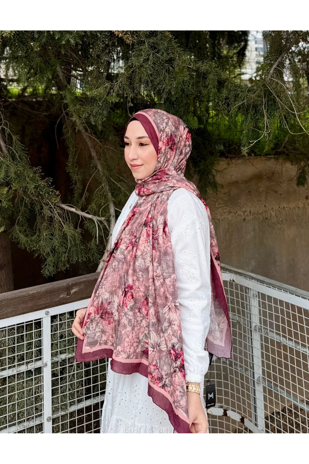 Kadın Kiremit Bordo Bambu Dokuma Yumuşak Şal, Terracotta