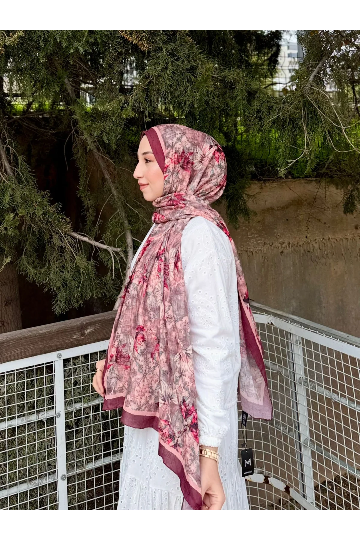 Kadın Kiremit Bordo Bambu Dokuma Yumuşak Şal, Terracotta