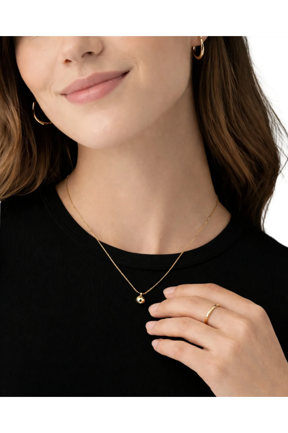 Kadın Siyah Pamuklu Ribana Kumaş Kısa Kollu Bisiklet Yaka Basic Body Tişört