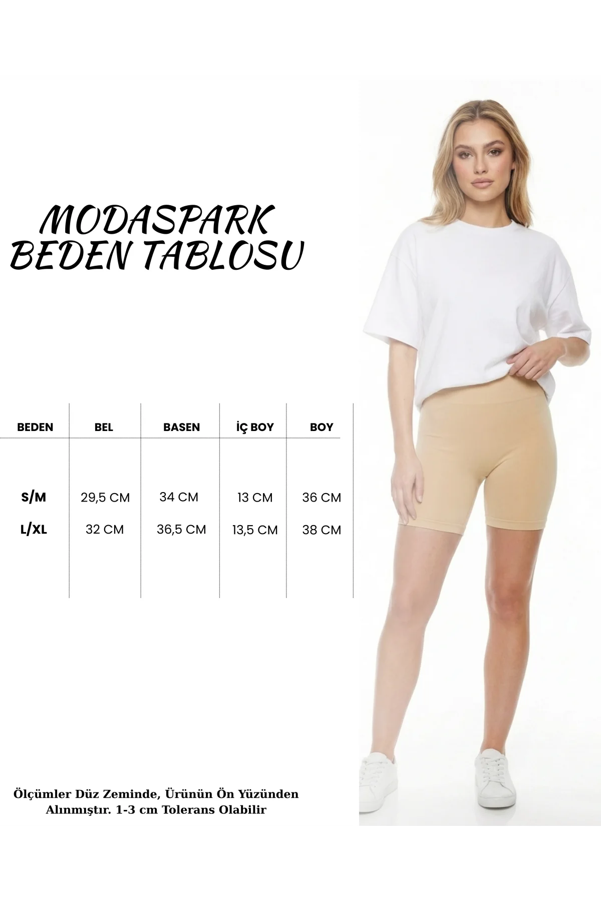 Kadın Bej Yüksek Bel Dikişsiz Fitilli Biker Şort Tayt Toparlayıcı Seamless