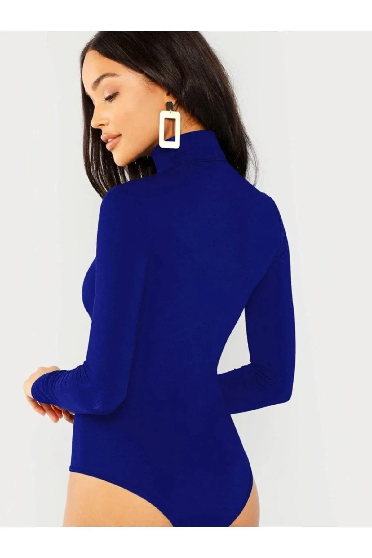 Kadın Balıkçı Yaka Ipek Jarse Bodysuit