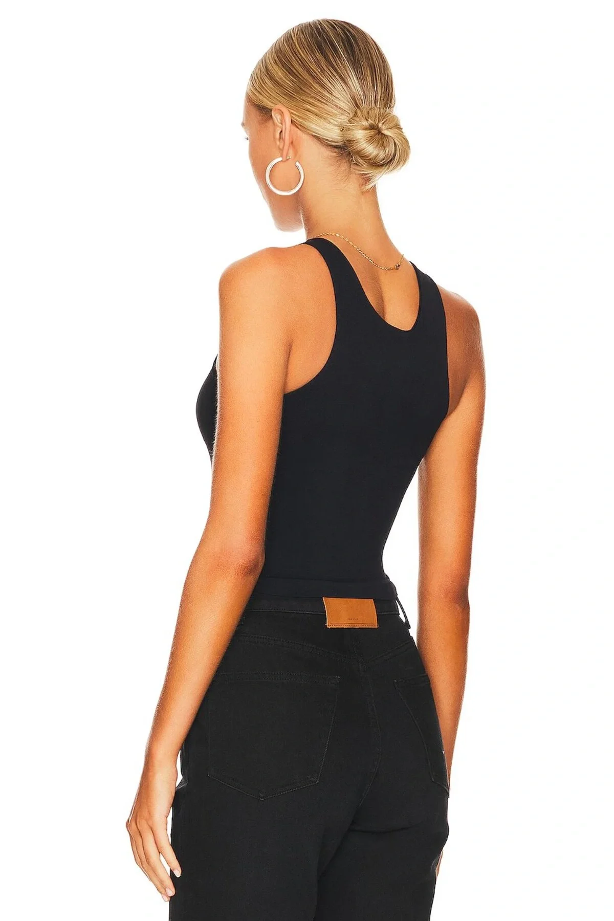 Kadın Siyah Yüksek Halter Yaka Kolsuz Toparlayıcı Kaşkorse Crop Atlet