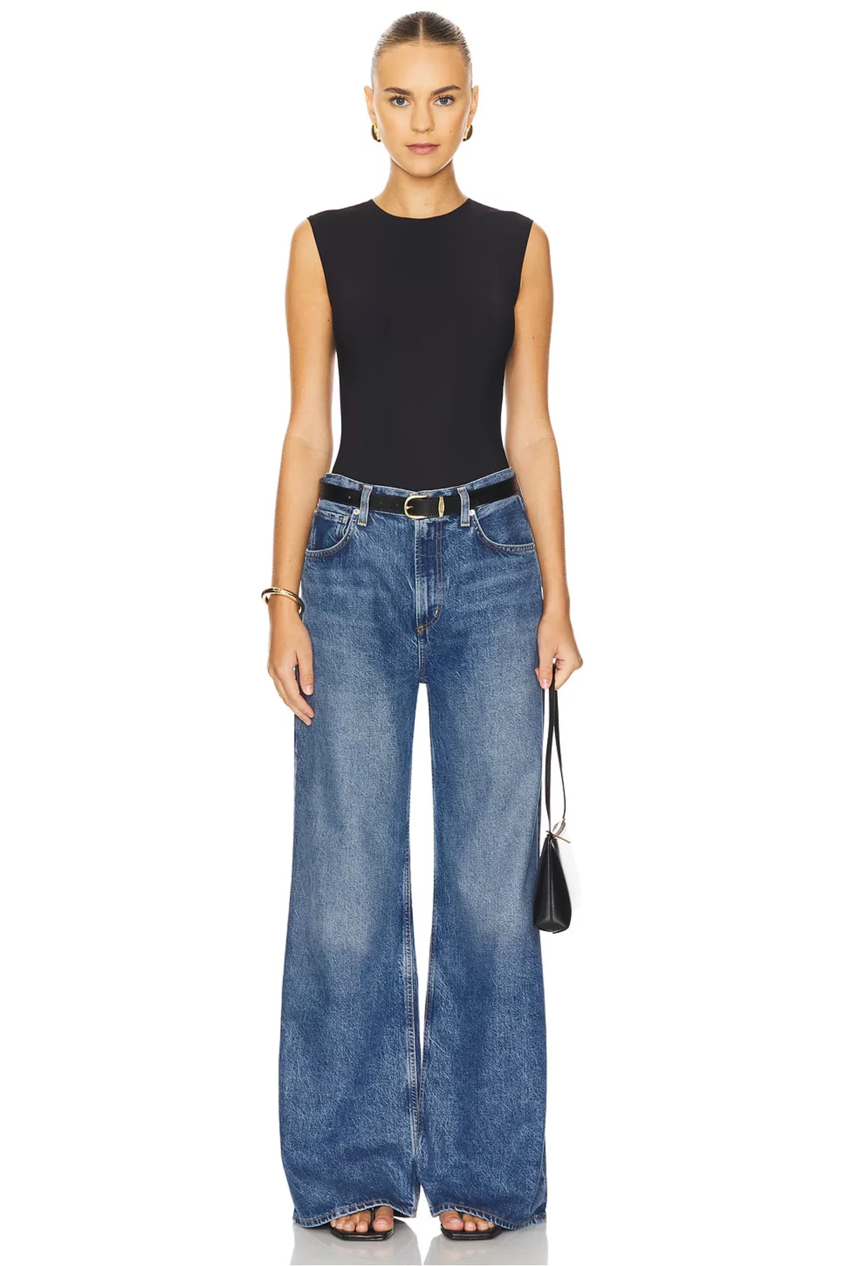 MetuCa Kadın Siyah Balıkçı Yaka Kolsuz Çift Katlı Tanga Kesim Sandy Bodysuit