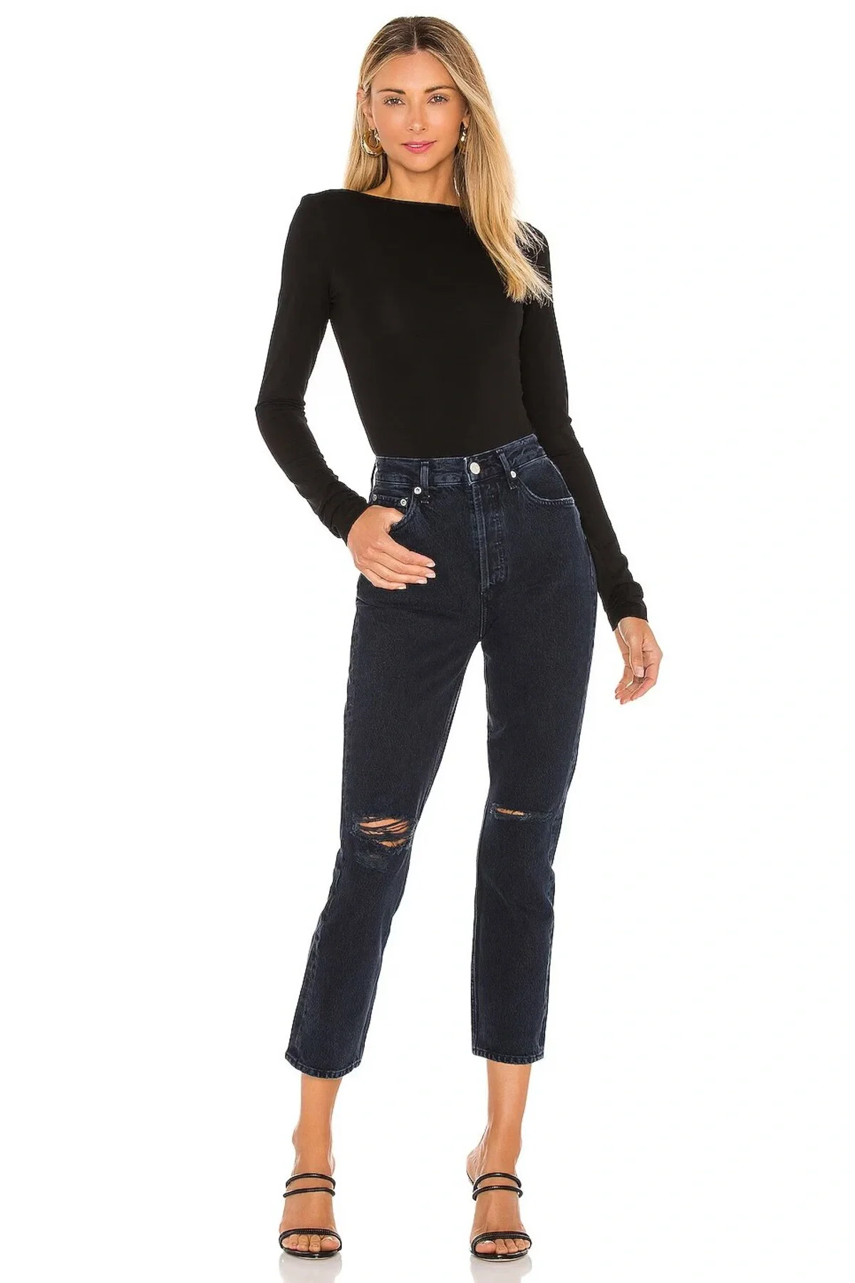 Kadın Siyah Çift Katlı Sandy Kayık Yaka Sırt Dekolteli Çıtçıtlı Tanga Bodysuit