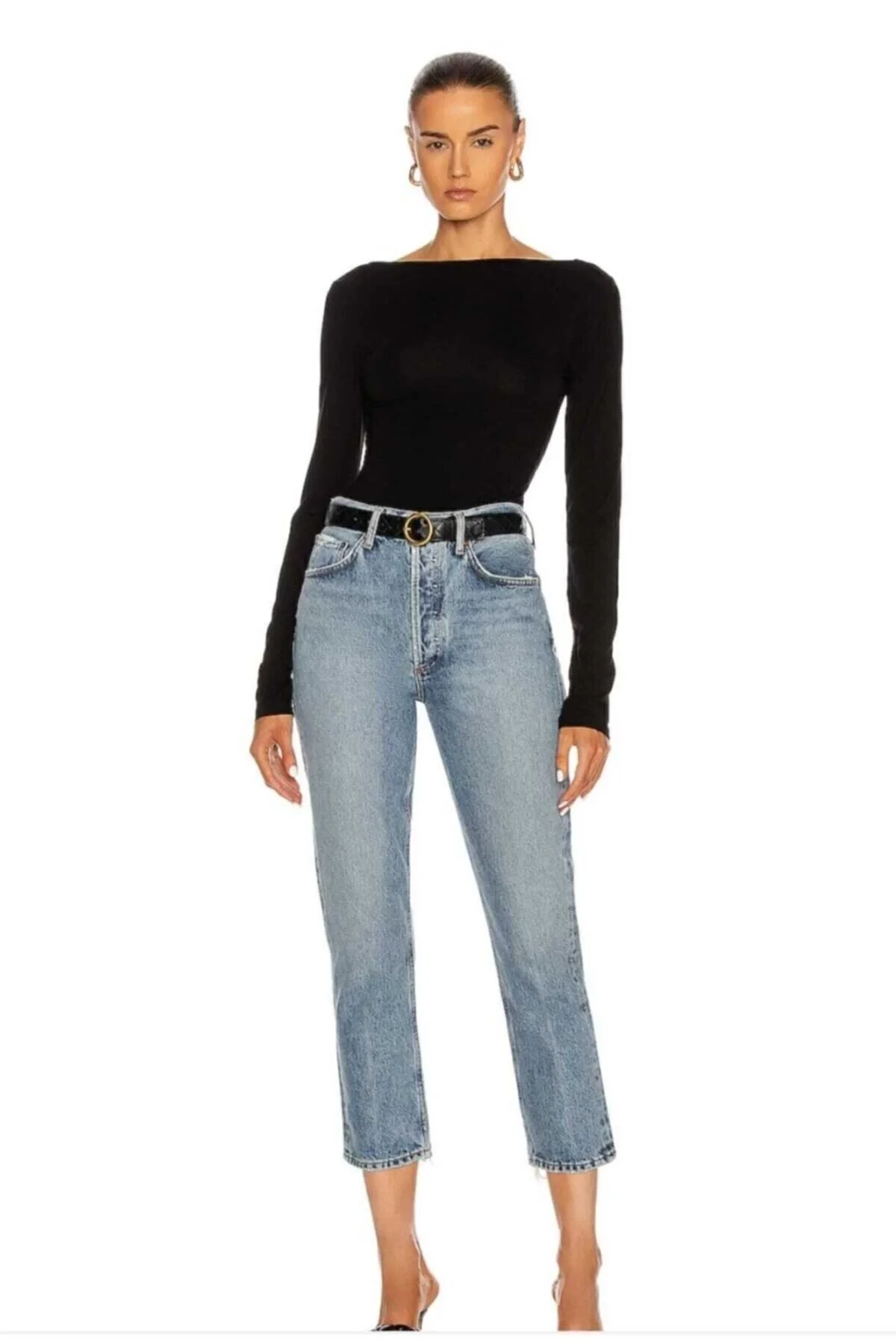 Kadın Siyah Çift Katlı Sandy Kayık Yaka Sırt Dekolteli Çıtçıtlı Bodysuit