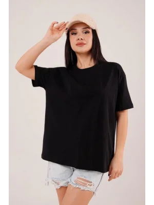 Basic Oversize T-Shirt %100 Organik Pamuklu Fit Yuvarlak Yakalı