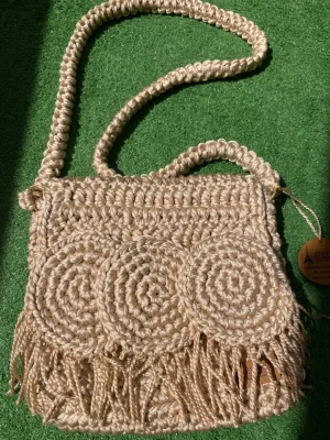 El Yapımı Hasır Çanta - Örgü Detaylı Omuz ve Askılı Çanta