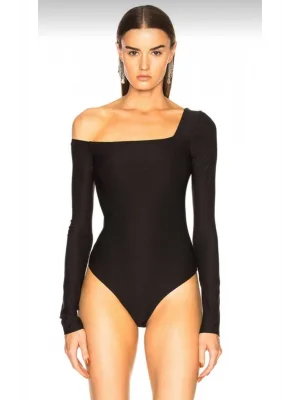 Kadın Düşük Omuz Ipek Jarse Bodysuit