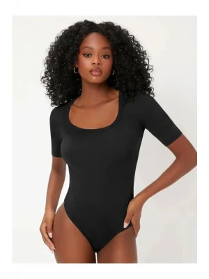 Kadın Kısa Kol Ipek Jarse Bodysuit
