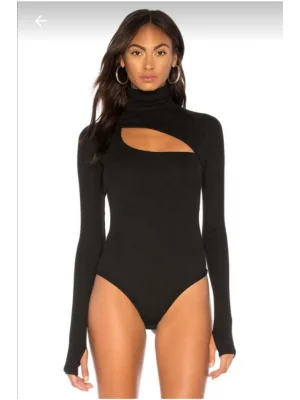 Kadın Parmak Geçmeli Milano Balıkçı Yaka Ipek Jarse Bodysuit