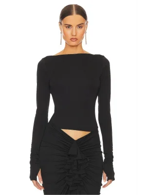 Kadın Parmak Geçmeli Sırt Dekolteli Bluz