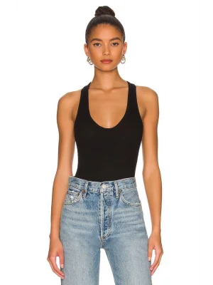 Kadın Siyah Ipek Jarse Bodysuit