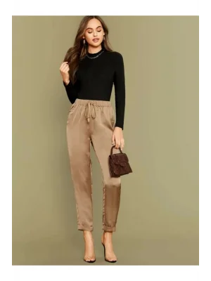 Kadın Siyah Uzun Kol Ipek Jarse Bodysuit