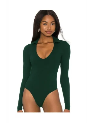 Kadın Uzun Kol Ipek Jarse Bodysuit