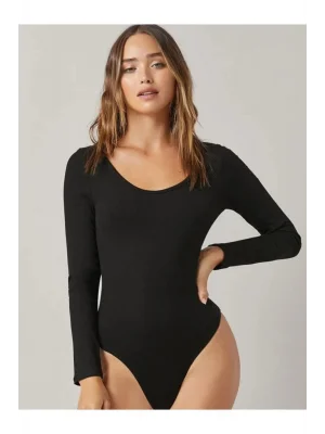 Kadın Uzun Kol Ipek Jarse Bodysuit