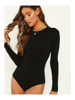 Kadın Uzun Kol Ipek Jarse Bodysuit