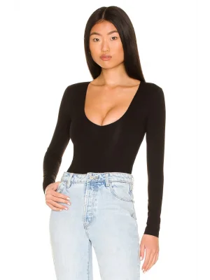 Kadın V Yaka Bodysuit