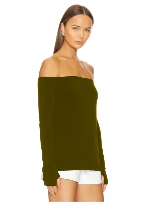 MetuCa Kadın Haki Madonna Yaka Uzun Kollu Parmak Geçmeli Sandy Kumaş Bluz