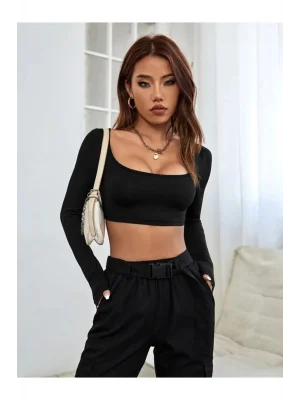 Uzun Kol Crop Top