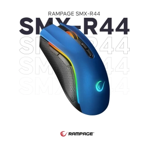 Rampage SMX-R44 Makrolu 6400DPI RGB Ledli Oyuncu Mouse - Mavi