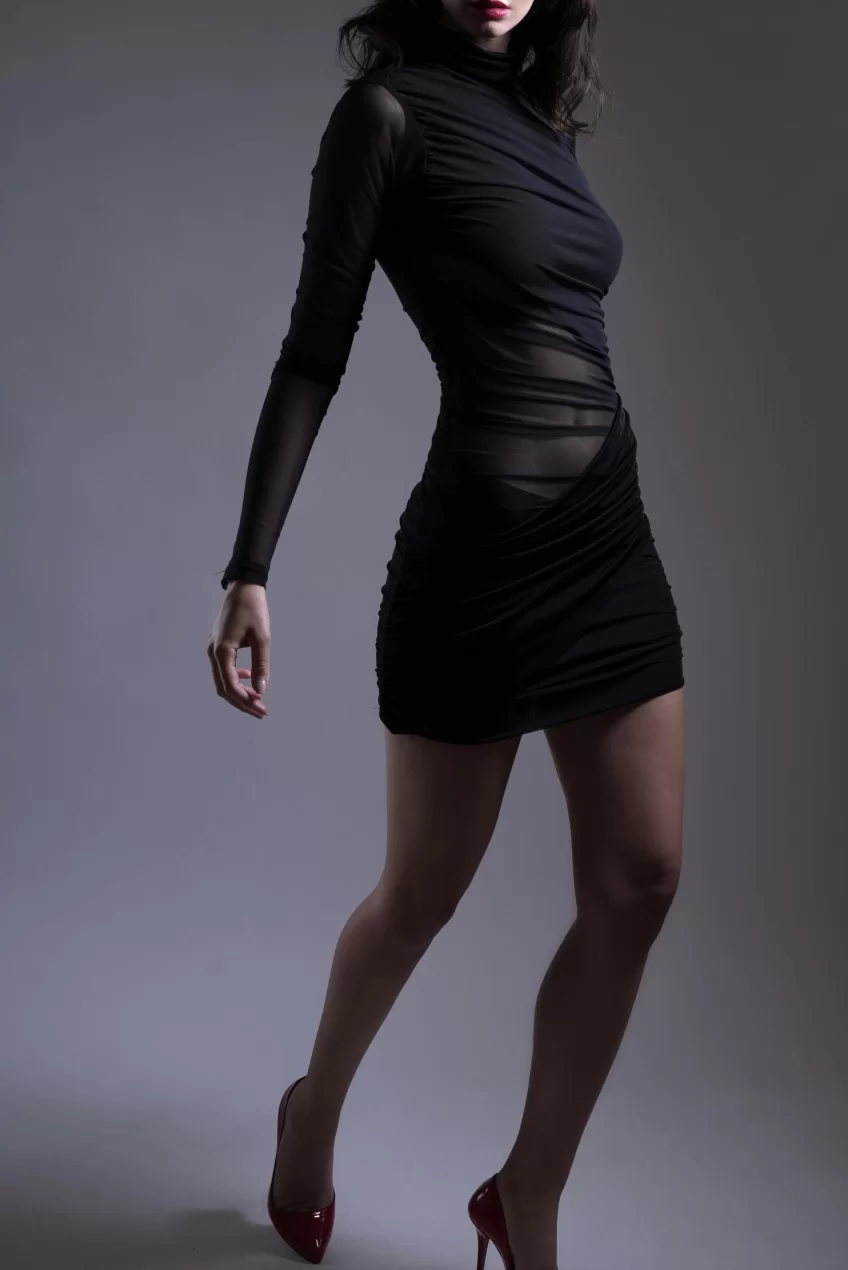 The Crystal Black Mini Dress