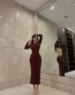 BAMBİ BURGUNDY MAXI DRESS