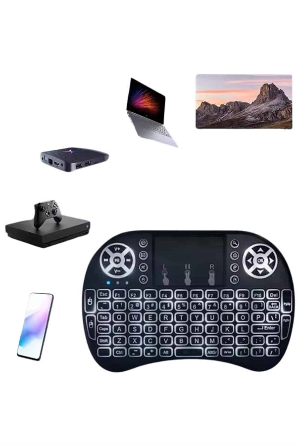 Mini Klavye  Pc Playstation Ledli Mouse Rgb Mouse Bluetooth Usb