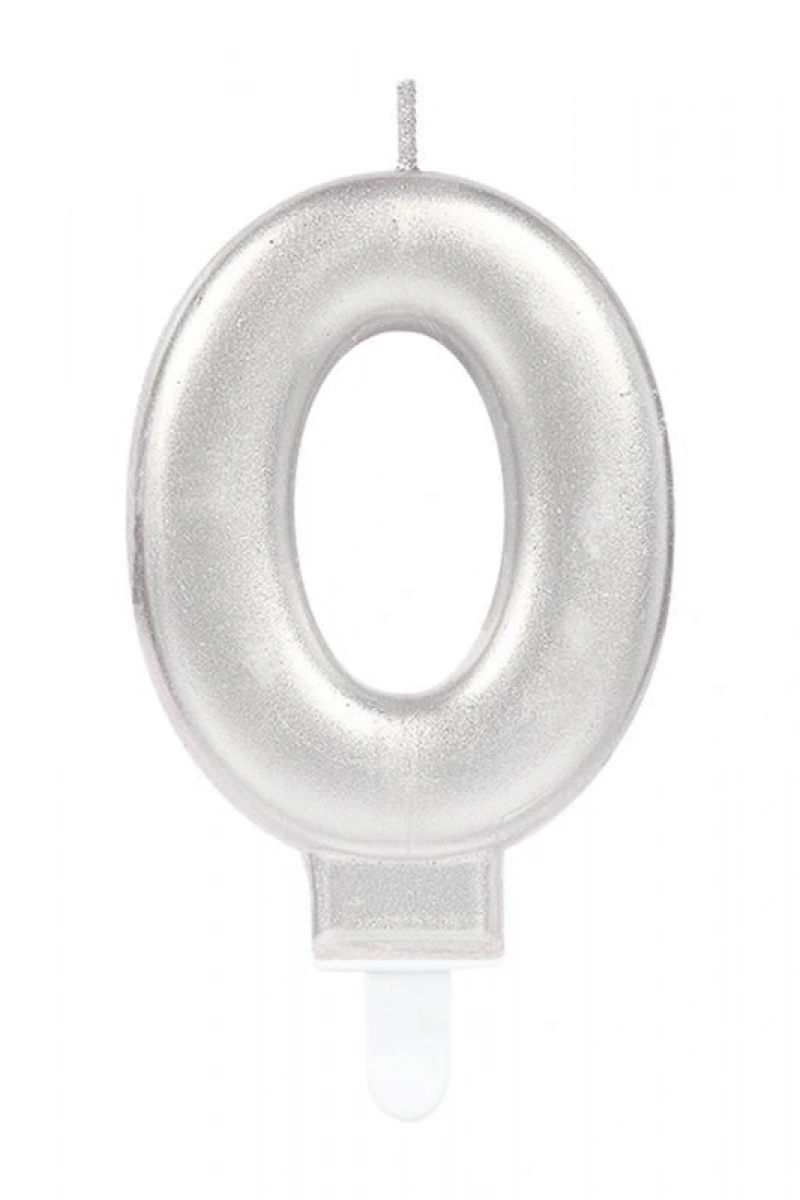 0 Rakamı Mum Gümüş Renk