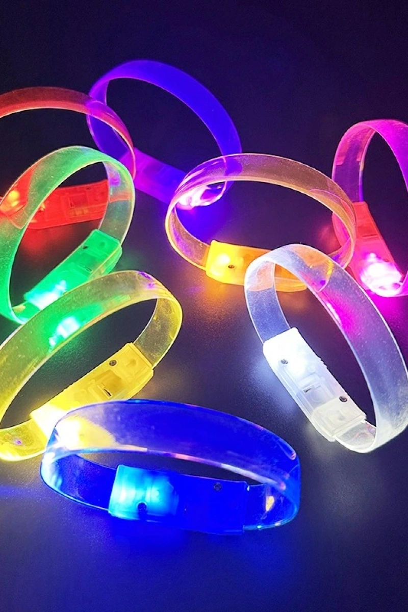 3 Modlu Pilli LED Işıklı Esnek Parti Bilekliği Yeşil