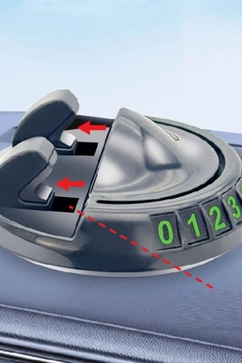 360° Dönebilen Yapışkanlı Numaratörlü Araç Telefon Tutucu