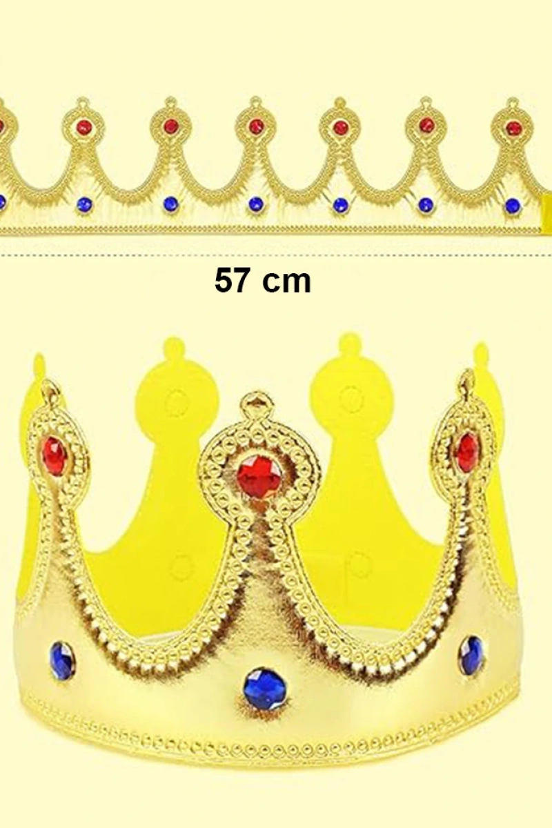 Altın Renk Eva Malzemeden İmal Çocuk Kral Tacı 57 cm