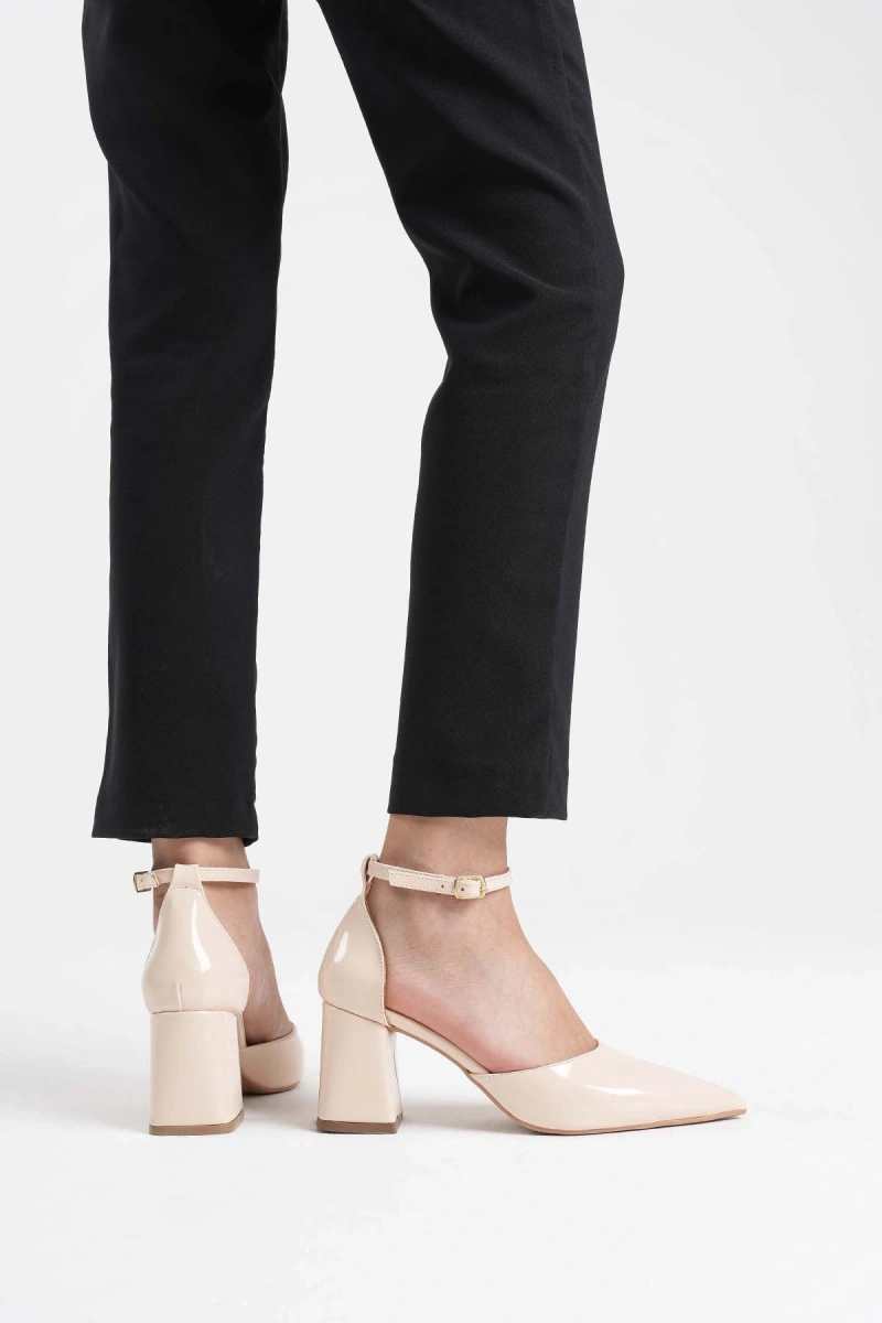 Doren Bej Rugan Kadın Topuklu Ayakkabı