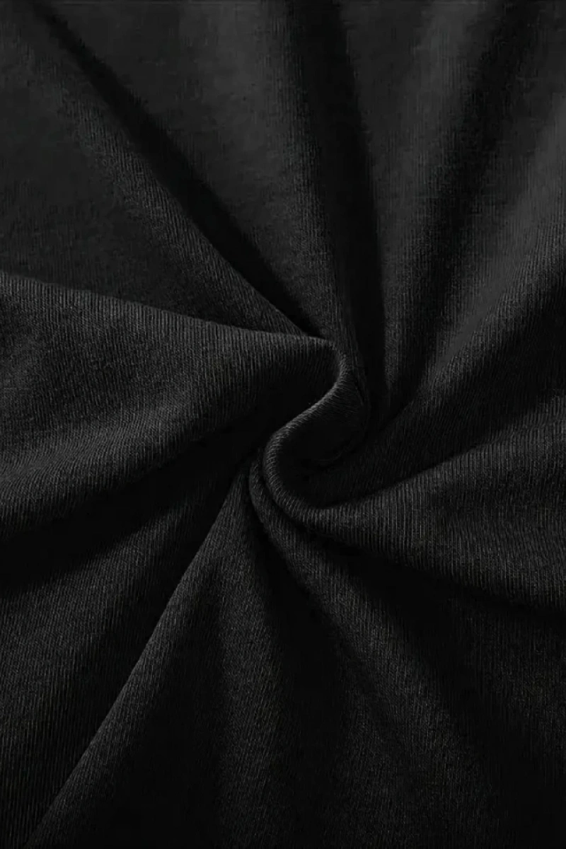 Fiyonk Baskılı Siyah Oversize Unisex T-shirt- Siyah