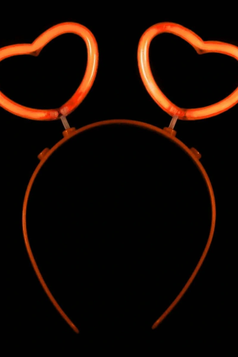 Glow Stick Karanlıkta Yanan Fosforlu Kalp Taç 12 Adet