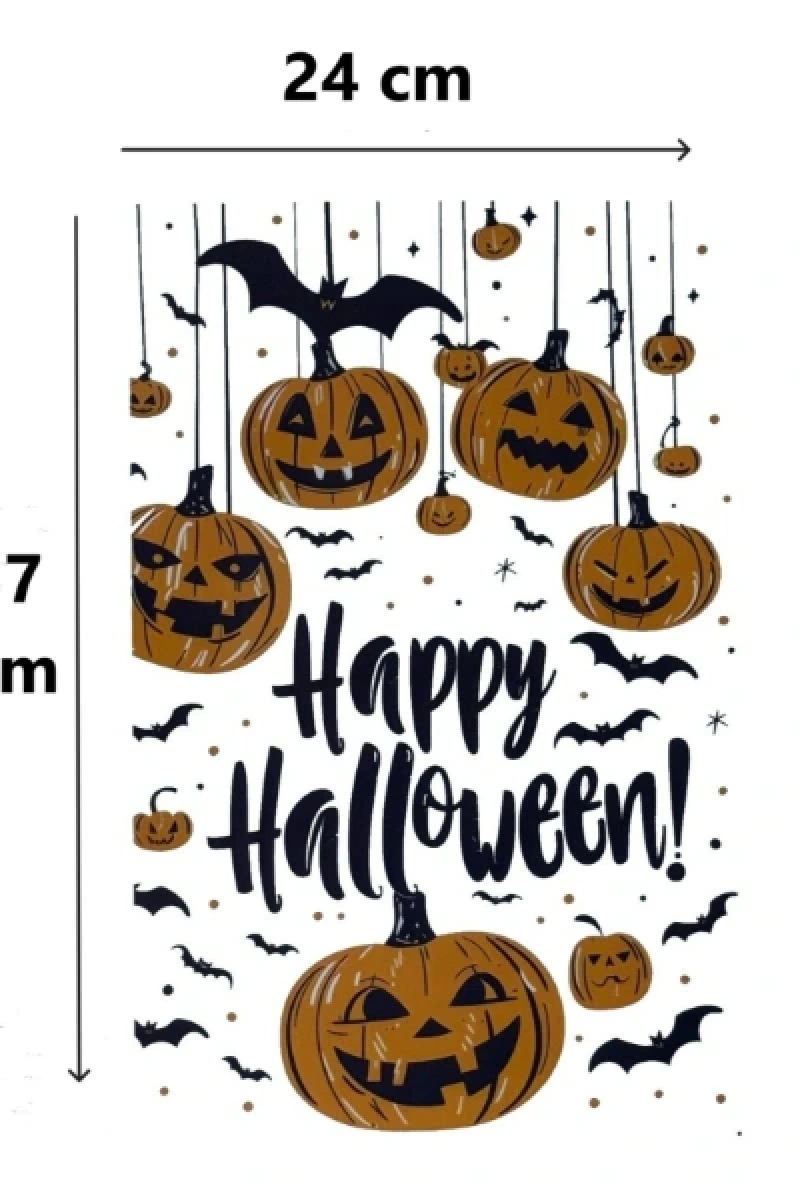 Halloween Temalı Balkabaklı Duvar Sticker Seti