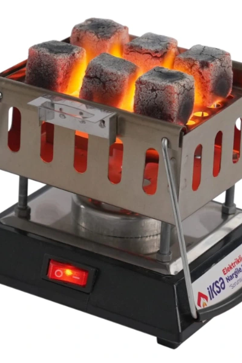 Kare Krom Elektrikli Nargile Köz Ocağı