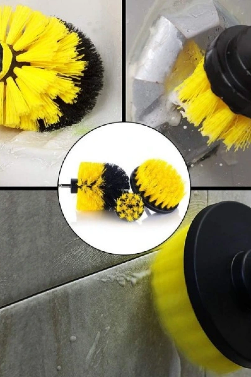 Matkap Ucuna Takılan 3lü Fırça  Temizlik Seti