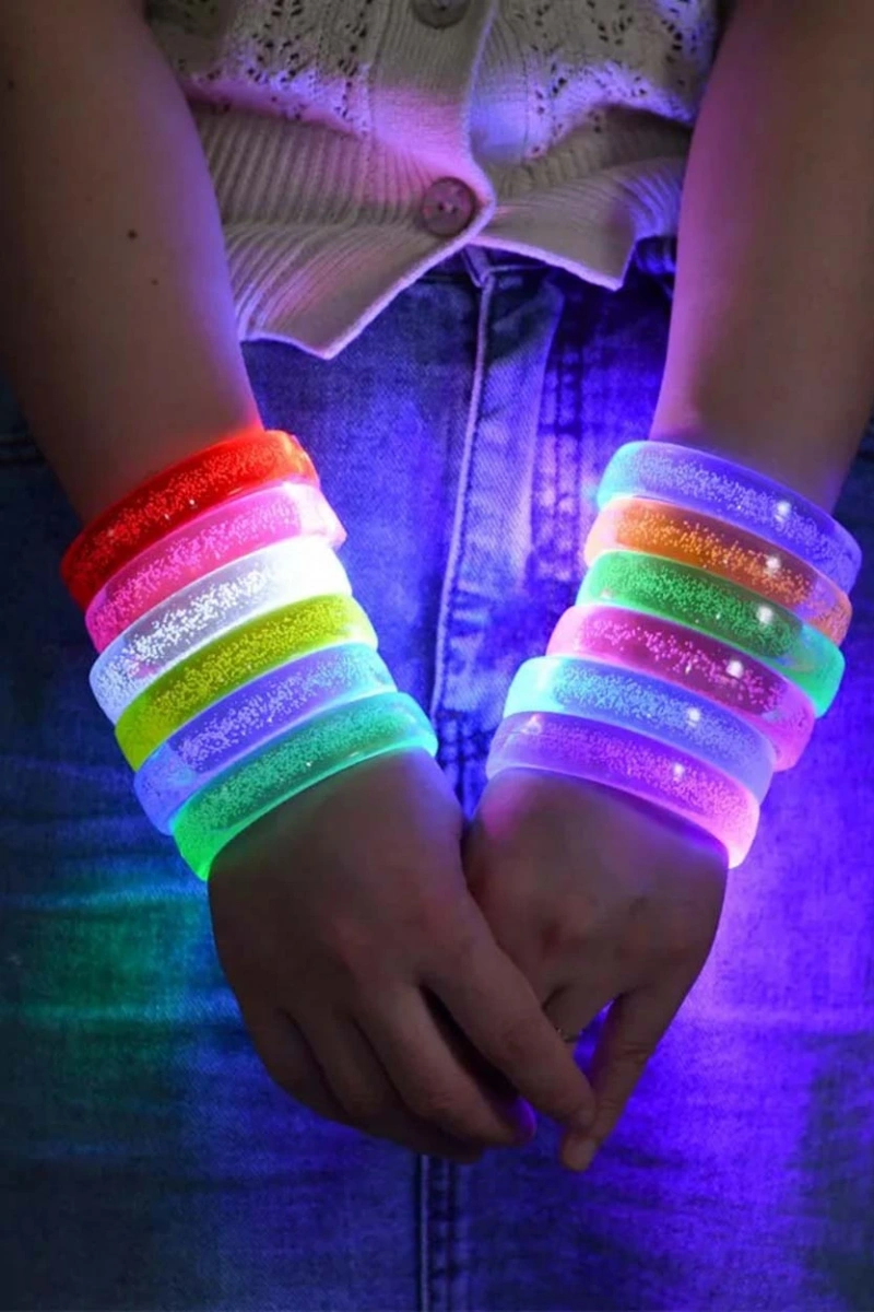 Sarı Led Işıklı Baskı Yapılabilen Pilli Bileklik Bilezik