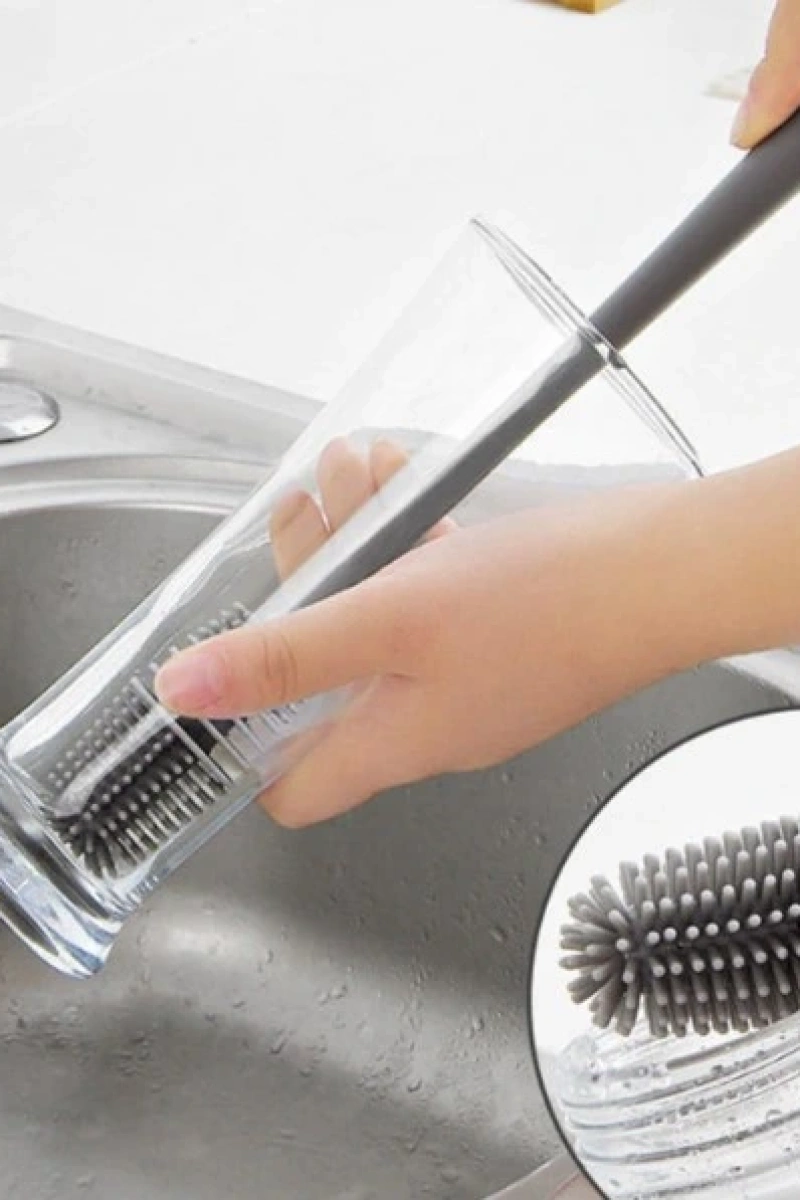 Silikon Uzun Saplı Kavanoz Yıkama Fırçası