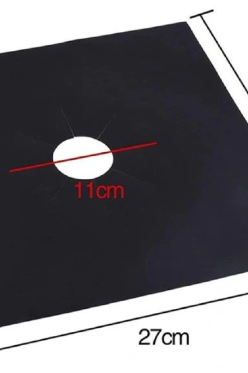 Siyah Renk Ocak Koruyucu Folyo Yanmaz Yapışmaz 4lü Set