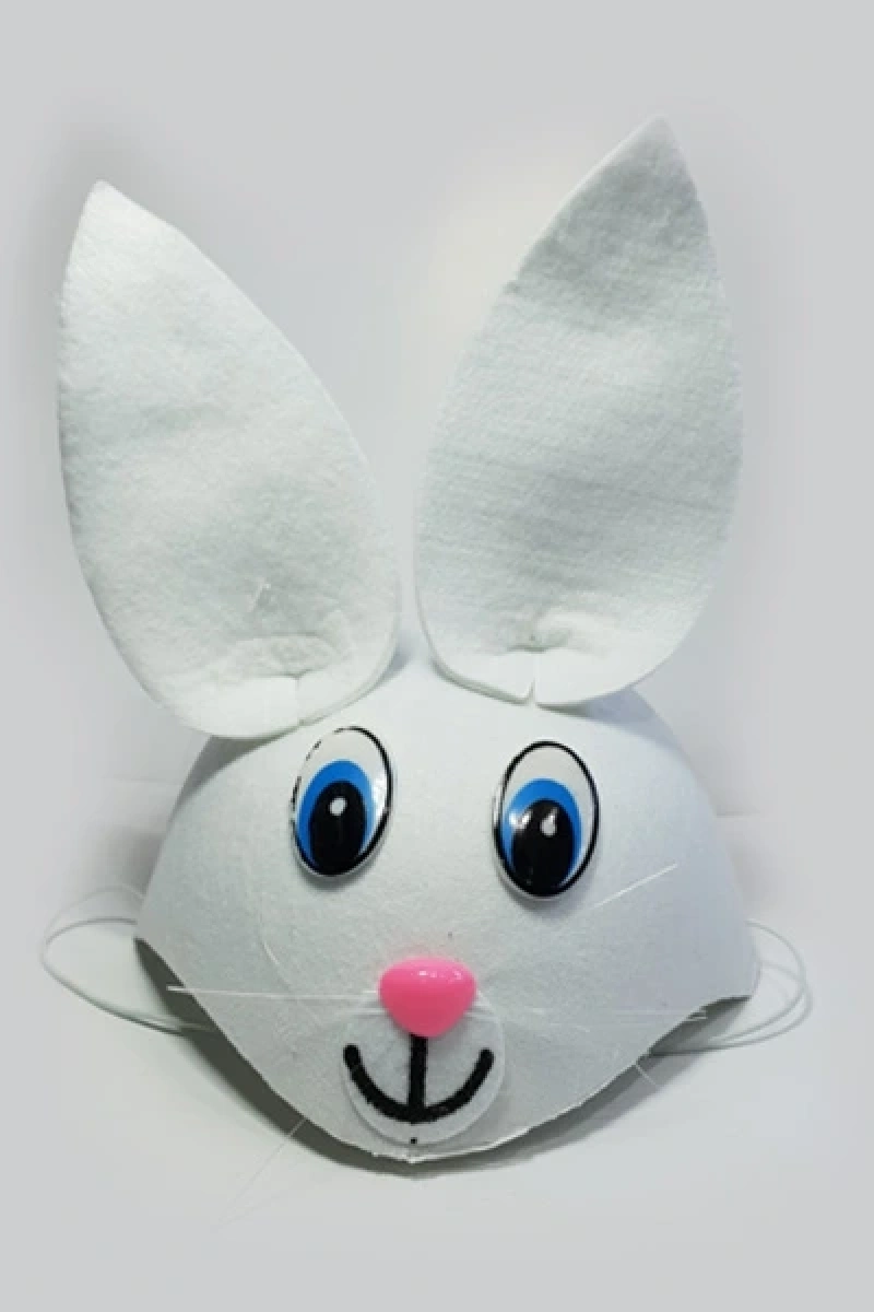 Tavşan Şeklinde Çocuk Şapkası Beyaz